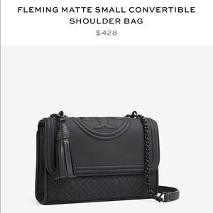 Tory Burch Fleming Matte Black Small Convertible